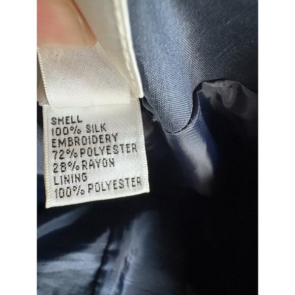 Talbots Silk Blend Ankle Pants - 12, Navy Swiss Dot Lined Holiday Hostess Party - Picture 10 of 10